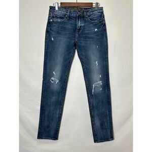American Eagle Men's 360 Extreme Flex Skinny Distressed Blue Jeans SZ 30X34